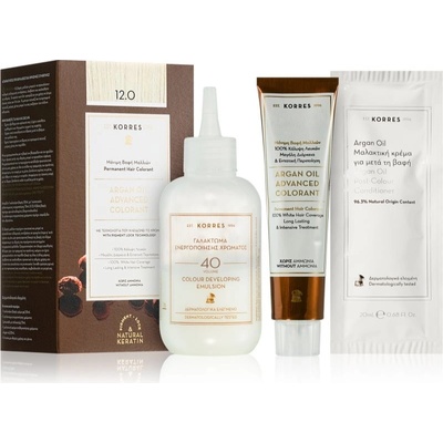 Korres Argan Oil permanentní barva na vlasy s arganovým olejem 12.0 Special Blonde 50 ml