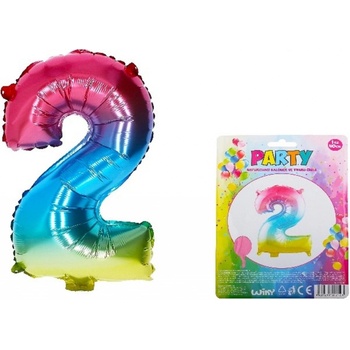 Wiky Balónek nafukovací číslo 2 duhový