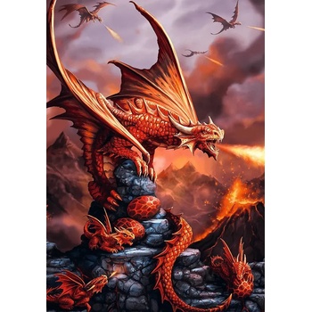 Image 1 of Trefl - Puzzle Premium Plus: Anne Stokes - Fire Dragon - 1 000 piese