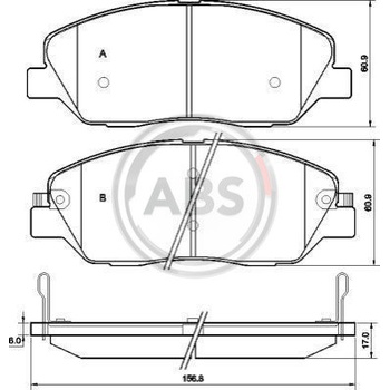 A.B.S. Sada brzdových platničiek kotúčovej brzdy 37522