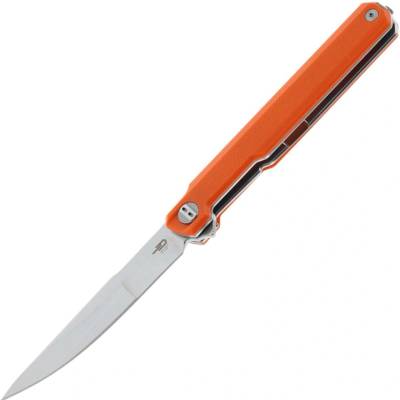 Bestech DUOZ 14C28N Stonewash with orange G10 handle BG65B