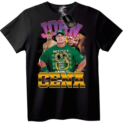NOONEBRAND Тениска John Cena 'Уважение, никога не се предавай' - 3XL, Black