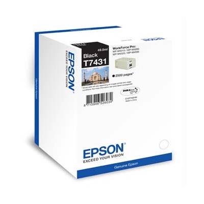 Inkoustová cartridge Epson C13T74314010, WorkForce Pro WP-M4525DNF,4015DN, black, originál