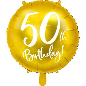 PartyDeco Фолиев балон - 50 броя (златен) 45 см