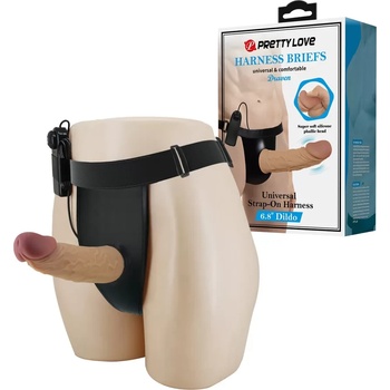 Вибриращ пенис колан, мека на допир глава, 17, 5см. - Pretty Love Draven (DEBRA01604)