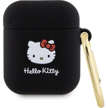 Hello Kitty Liquid Silicone 3D Kitty Head Logo Pouzdro pro AirPods 1/2 HKA23DKHSK