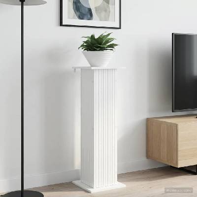 vidaXL Стойка за растения 2 бр. Бял гланц 30, 5 x 30 x 100, 5 см (899753)