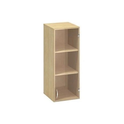 Alfa Office Přístavbová střední úzká skříň Alfa 500, 104,5 x 40 x 45,8 cm, se skleněnými dvířky - pravé provedení, dezén divoká hruška 3674