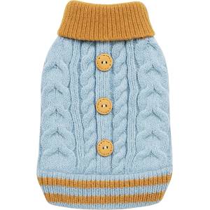  Плетен пуловер за куче Blue Cable Knit