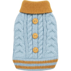  Плетен пуловер за куче Blue Cable Knit