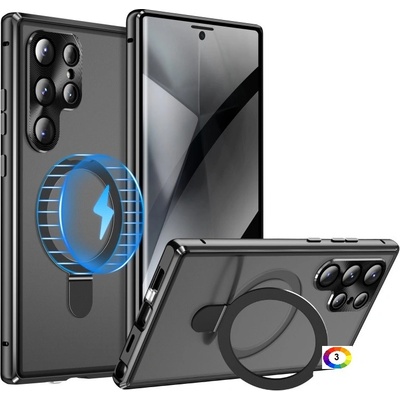 Samsung Galaxy S23 Ultra 5G MagSafe Magnetic Privacy Frosted Tempered Glass Holder Удароустойчив Калъф и Протектор