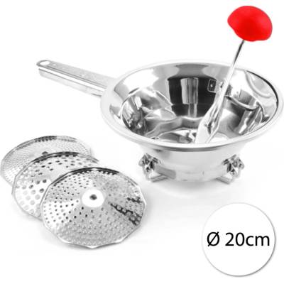 Cookcase art.370 Ruční nerezový pasírovač, 3 vyměnitelné sítka, 20cm