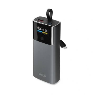 SBS SBS 10000mAh 20W LCD PD Power Bank - Сив (8018417499388)