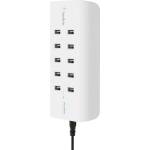 Baseus Захранване с 10хUSB-A портове за мобилни устройства (бял) - Belkin RockStar 10-Port USB-A Charging Station 120W (B2B139vf)