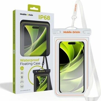 Mobile Origin Waterproof Floating Case 6.8" White / Orange DBXL-WHT-ORG01