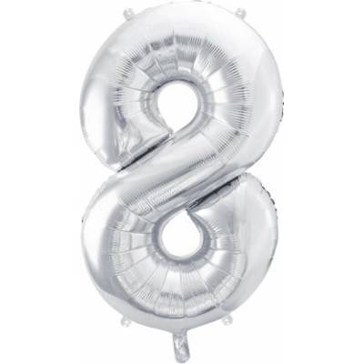 vybavsenaparty Fóliová číslice stříbrná '8' 86 cm