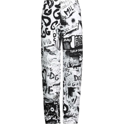 Dolce & Gabbana Graffiti White džíny Černá