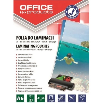 Laminovací kapsy OFFICE PRODUCTS A6,125 mic, lesklá,100 ks – Hledejceny.cz