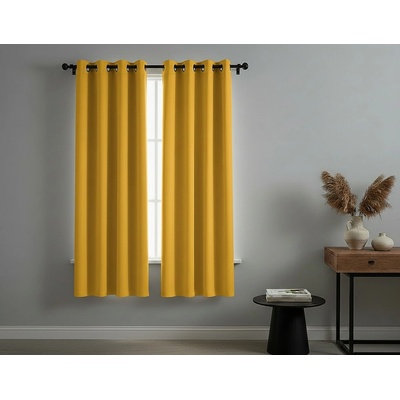 Zatemňovací krátký závěs s kroužky FLAVIA- BLACKOUT 135x180 cm mustard/hořčicová (cena za 1 kus) Mybesthome