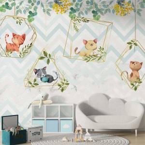 Art Gift Decor Фототапет за детска стая - Котенца в люлки