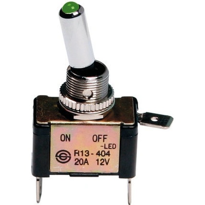 Spínač páčkový 12 V 20 A zelený Model 2 Lampa