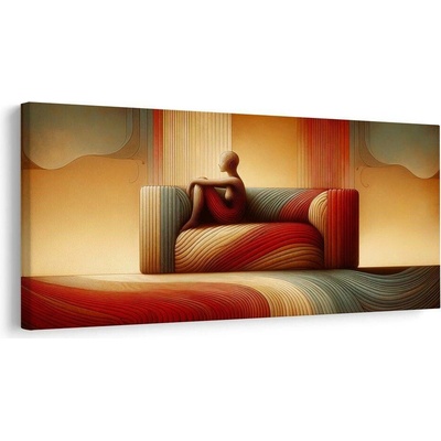 Obraz abstraktní harmonie linií - 120x60