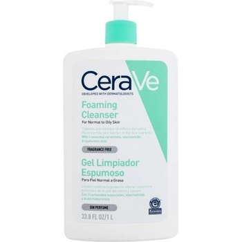 CeraVe Facial Cleansers Foaming Cleanser почистващ пенлив гел за нормална и мазна кожа 1000 ml за жени