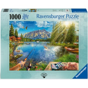 Ravensburger Пъзел Ravensburger от 1000 части - Живот на езерото (12000877)