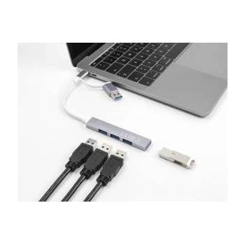 Delock USB хъб Delock, USB-C / USB-A - 3 x USB-A 2.0 + 1 x USB-A 5 Gbps