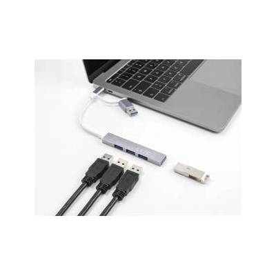 Delock USB хъб Delock, USB-C / USB-A - 3 x USB-A 2.0 + 1 x USB-A 5 Gbps