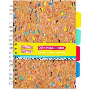 Pukka Pad Спирална тетрадка, B5, с подвързия, с разделител, 100 страници, PUKKA PADS "Planet Cork Project Book", корк 9856-SPP (9856-SPP)