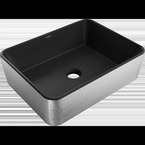 Mexen Catia мивка върху плот 48 x 37 см, черен мат/сребърни линии - 21314873 (21314873)