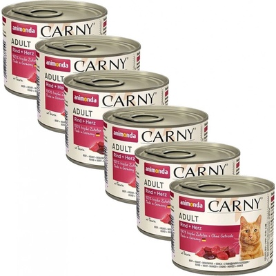 Animonda Carny Adult hovädzie a srdiečka 6 x 200 g