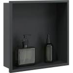 vidaXL Душ ниша, матово черно, 32x32x9 см, неръждаема стомана (4005126)