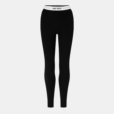Jack Wills Клин Jack Wills Redbrook Logo Waistband Leggings - Black/White