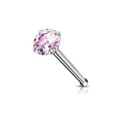 Šperky4U piercing do nosu růžový zirkon N0132P-020