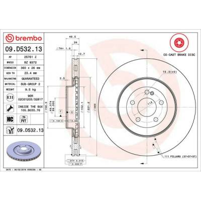 Brzdový kotúč BREMBO 09.D532.13