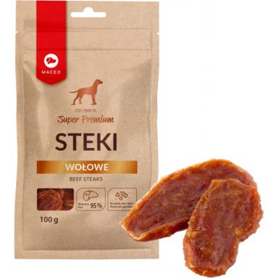 Maced Hovädzie steaky pochúťka pre psa 100 g