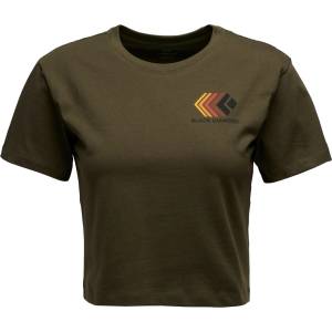 Black Diamond Дамска тениска Black diamond Women's Faded Crop S/S Tee T-shirt - Dark Moss - размер XL (916-1333-0715)