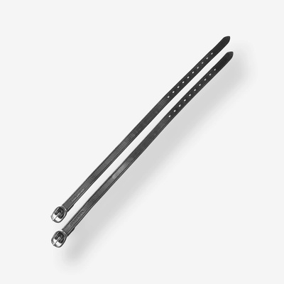 FOUGANZA Jazdecké kožené remienky 500 na ostrohy čierne