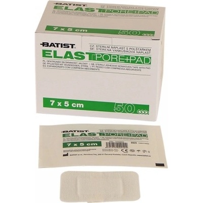 Elastpore + pad netkaná náplast s absorpční vrstvou 7 x 5 cm sterilní 50 ks