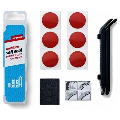 Weldtite Self Seal Red Devils Samolepiace záplaty 7 ks + montážne háčiky