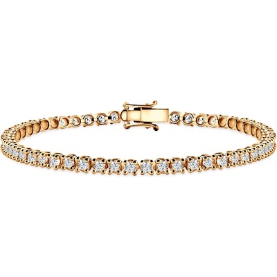 SAVICKI Златна тенис гривна, 585 бели сапфири 2.700К. 3.2mm. 18cm