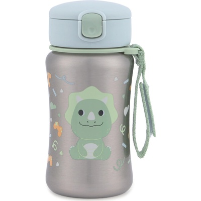 Skip Hop Láhev s brčkem na vodu nerez Besties Squad Dino 12m+ 350 ml
