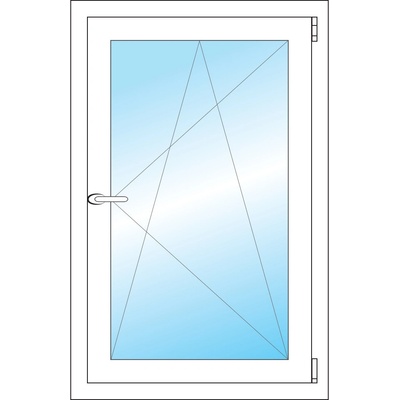 OKNA HNED Plastové okno 62x96 cm (620x960 mm) bílé otevíravé a sklopné pravé