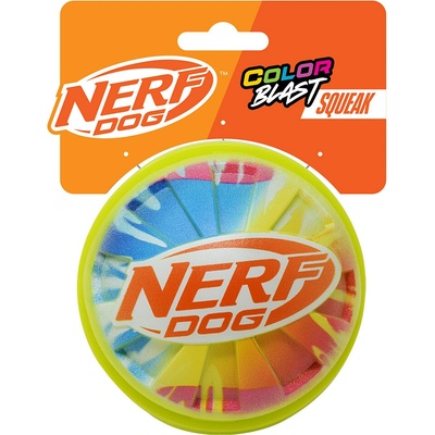Nerf Dog pískacia loptička s farebným úchopom 10 cm