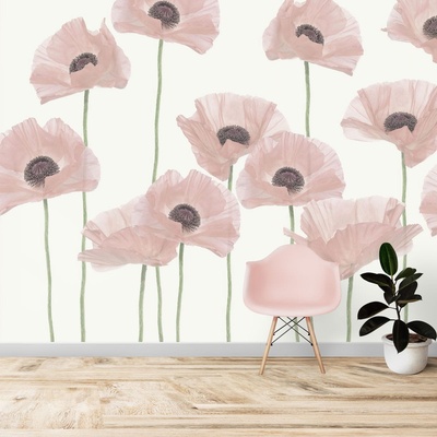 Decono Фототапет Макове в Розово