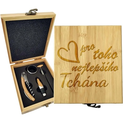 Sablio Dárková sada na víno Pro toho nejlepšího tchána: 147×168×49 mm