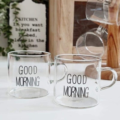 180 ML Mini Good Morning стъклени чаши за кафе, чай, мляко, лате