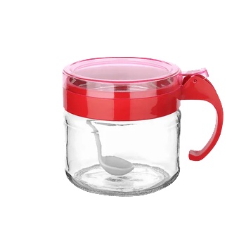 Image 1 of Titiz Plastik TZ-KC-385-Стъклена захарница с капак и лъжичка 300cc (0130309)